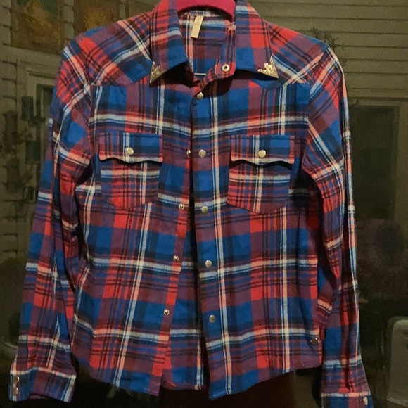 Spell Tops - Spell flannel plaid shirt